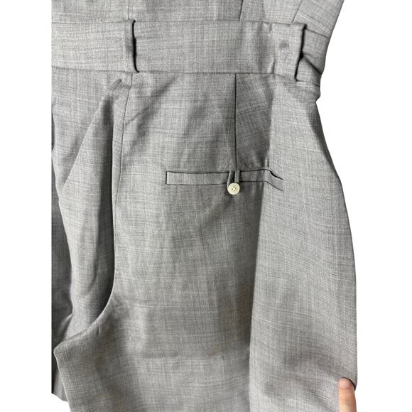 HELSA The Short Meeting 100% Wool Jumpsuit Romper Quiet Luxury Heather Gray XS - Picture 9 of 10